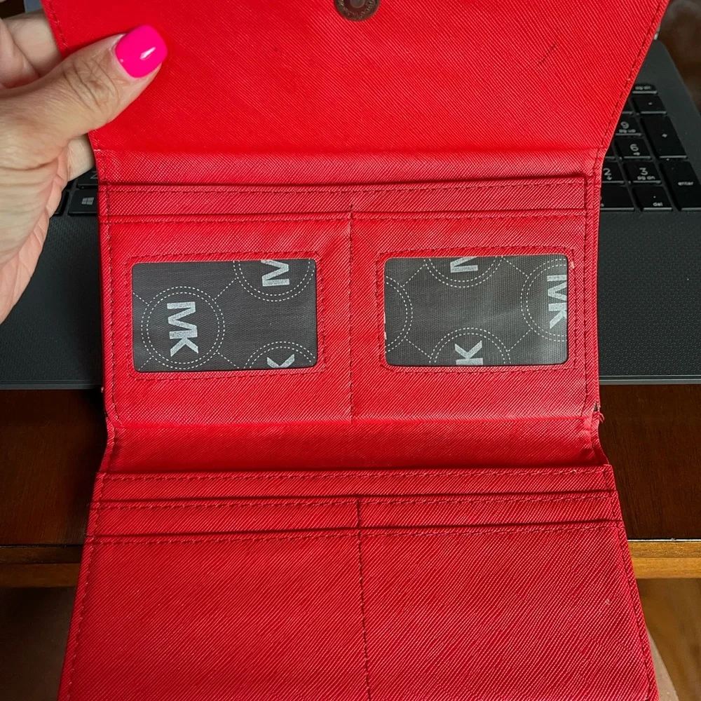 Michael Kors black and red multiple opening wallet new without tags never used. - Picture 2 of 9